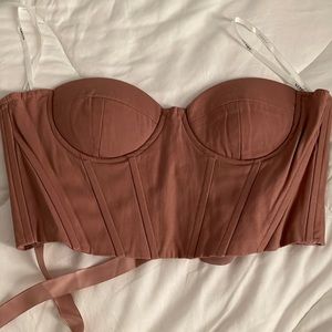 Lace-up bustier crop top
